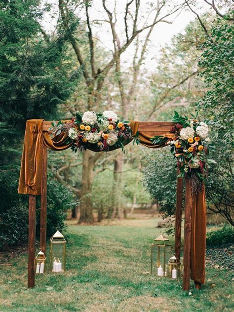 fall wedding arch decorations|rustic fall wedding arch ideas.